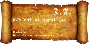 Kőrösi Napóleon névjegykártya